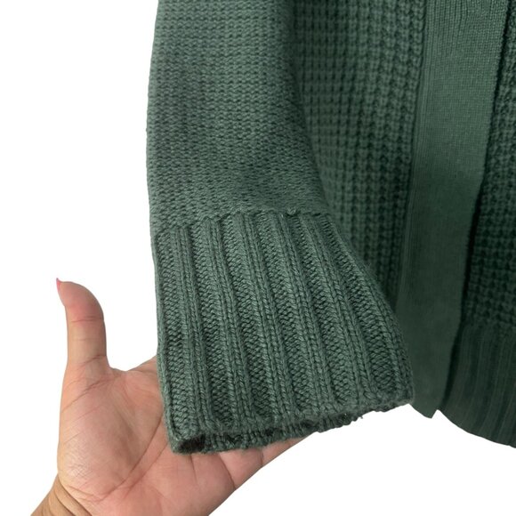 Moda International Green Cable Knit Cardigan Sweater Women’s XL Acrylic Wool - Picture 12 of 14